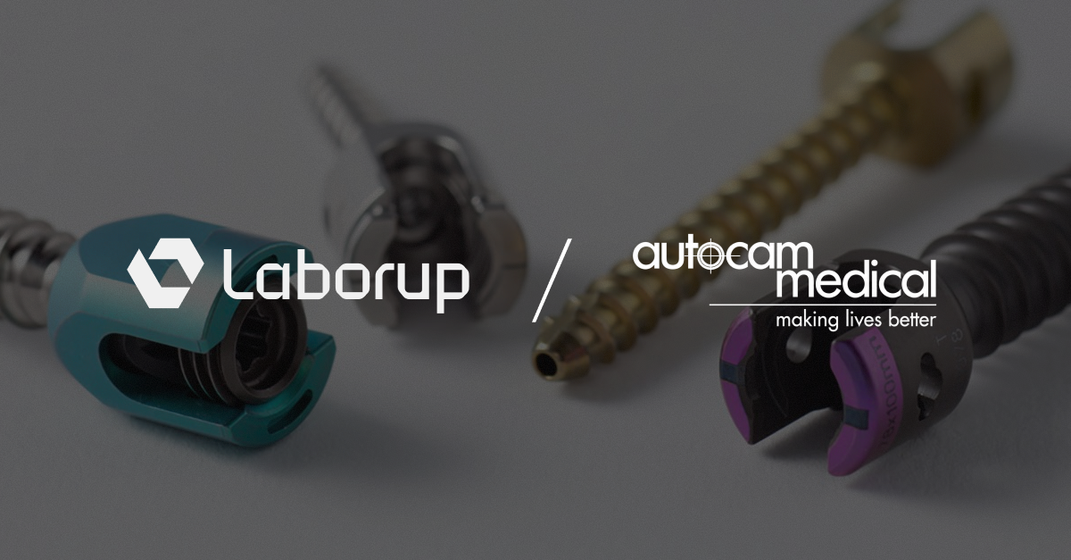 Laborup and Autocam Medical logos over a manufacturing operation
