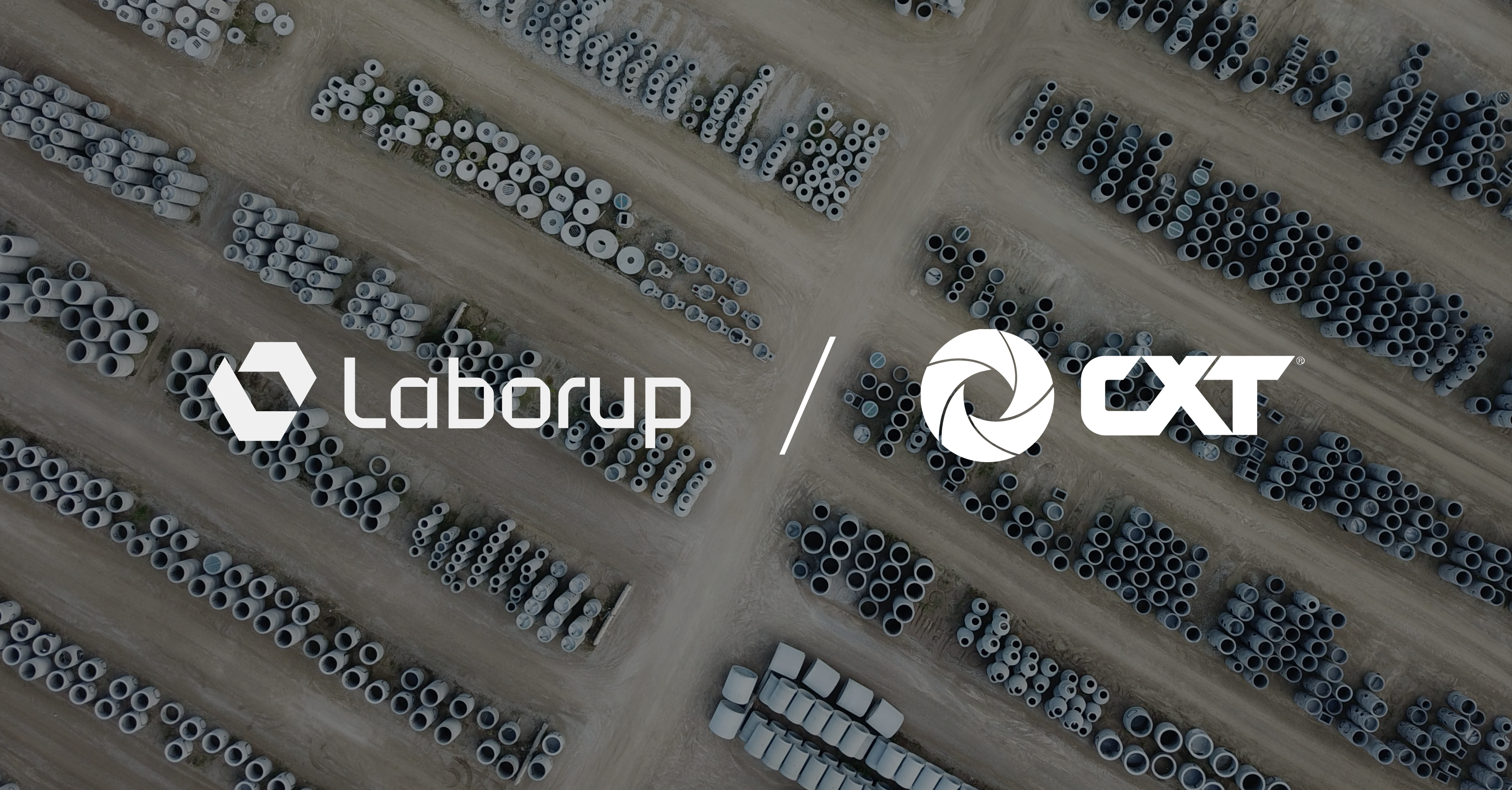 Laborup and CXT logos over infrastructure manufacturing