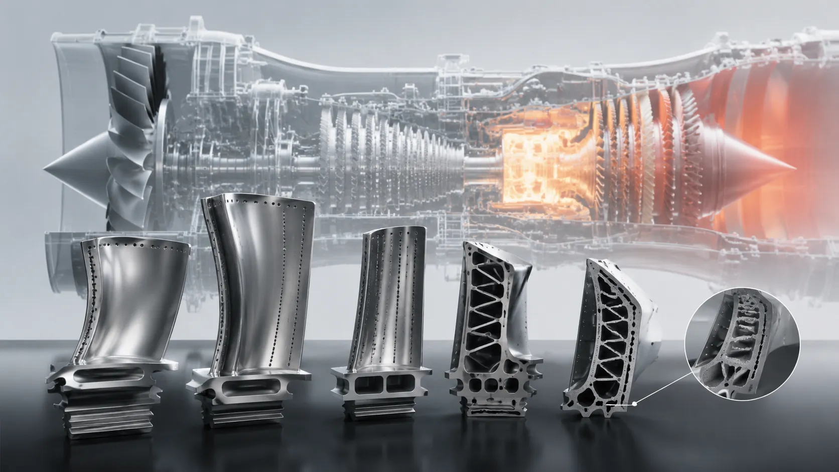 Illustration of a jet-engine turbine blade
