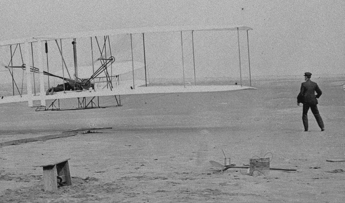 The Wright brothers’ first powered flight